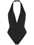 Mara Hoffman Gabriela Twist-front Halterneck Swimsuit - Black