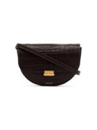 Wandler Brown Anna Mock Croc Leather Belt Bag - Black