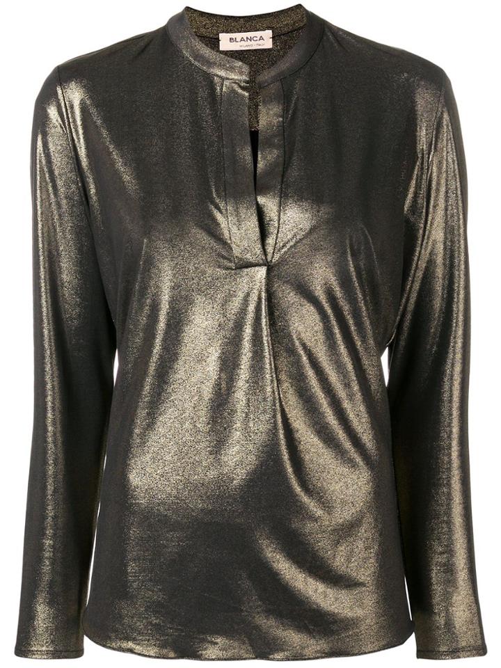 Blanca V-neck Blouse - Gold