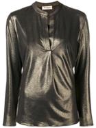 Blanca V-neck Blouse - Gold