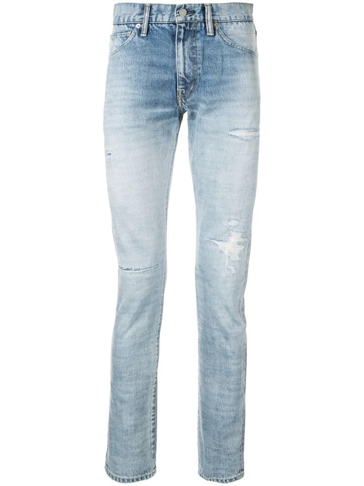 Visvim Distressed Skinny Jeans - Blue