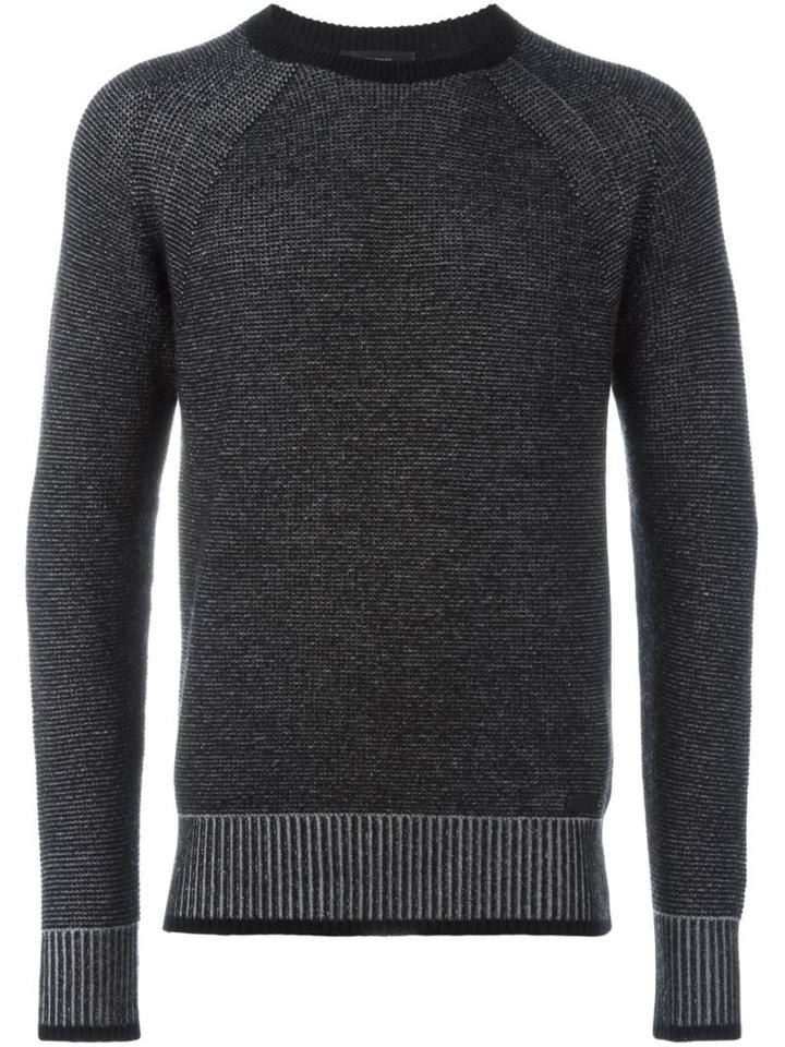 Belstaff Contrast Ribbed Sweater, Men's, Size: Xl, Black, Cashmere/virgin Wool