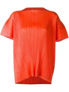 Pleats Please By Issey Miyake Slash Neck Pleated Top