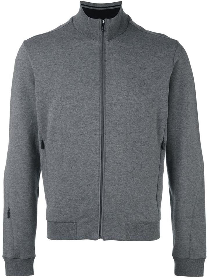 Z Zegna Zip-up Sweatshirt, Men's, Size: Large, Grey, Cotton/modal/spandex/elastane