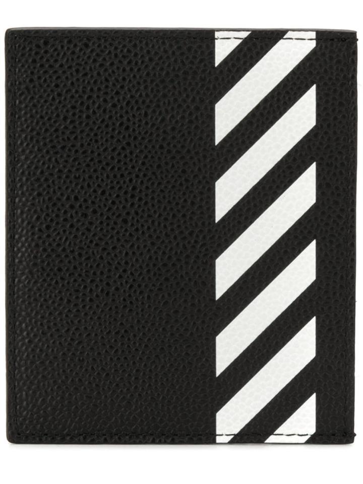 Off-white Diagonal Stripe Cardholder - Black