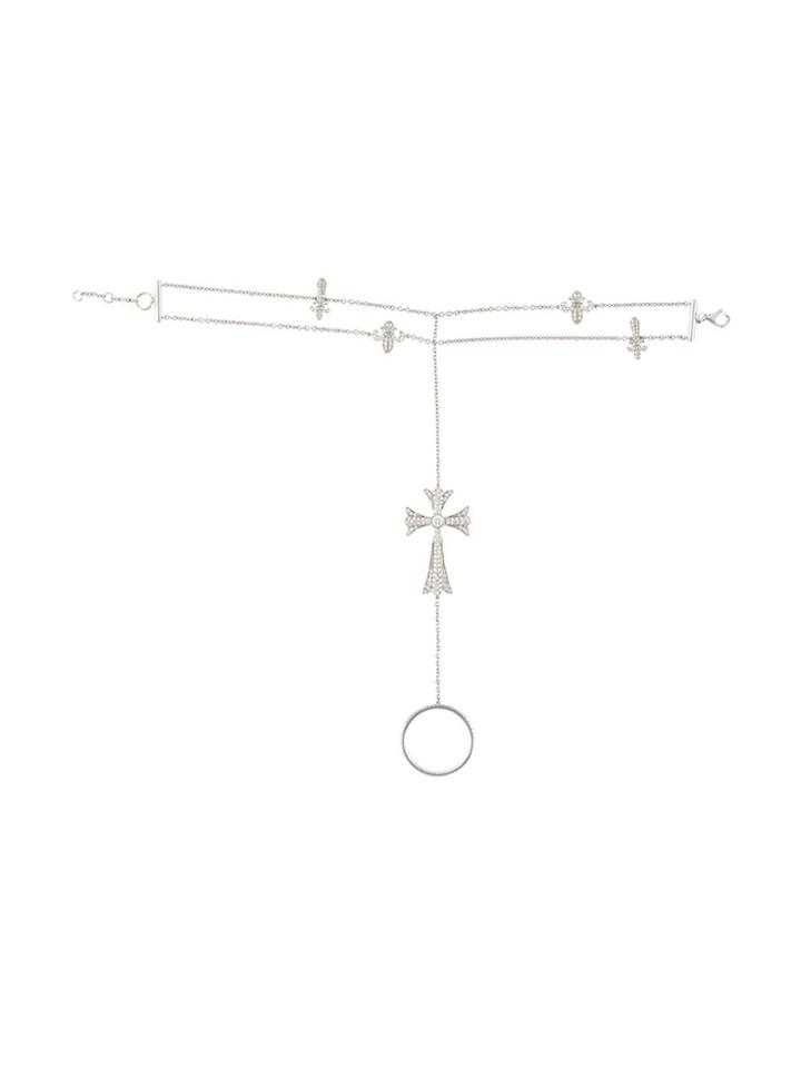 Elise Dray Diamond Maltese Cross Bracelet And Ring - Metallic