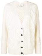 3.1 Phillip Lim Cable Knit V-neck Cardigan - White