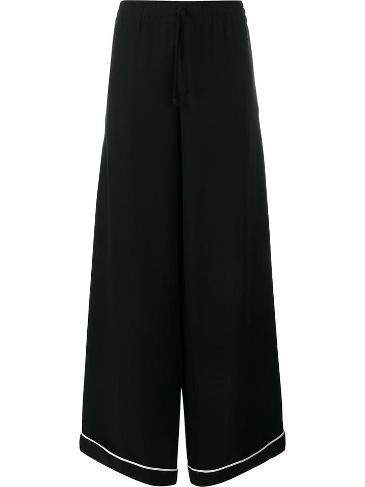 Valentino Wide-leg Silk Trousers, Women's, Size: Medium, Black, Silk