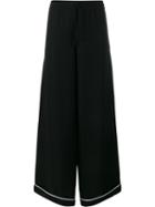 Valentino Wide-leg Silk Trousers, Women's, Size: Medium, Black, Silk