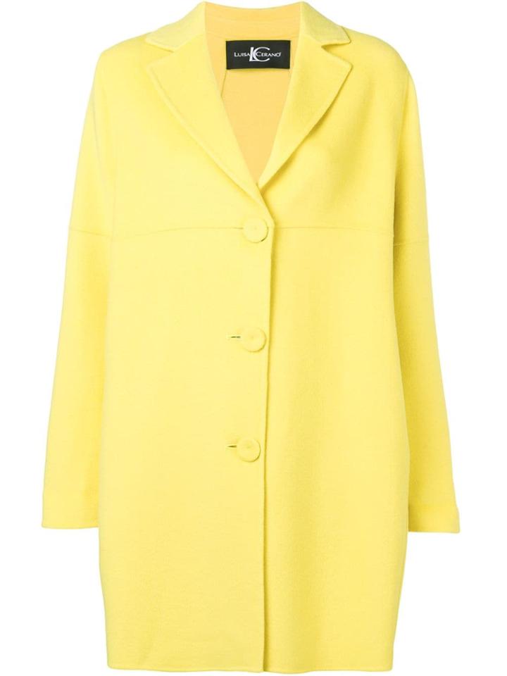 Luisa Cerano Single-breasted Coat - Yellow