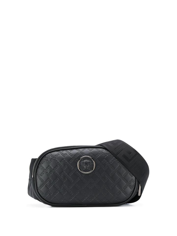 Versace Embossed Medusa Head Belt Bag - Black
