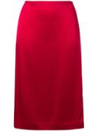 6397 Side-slit Midi Skirt - Red