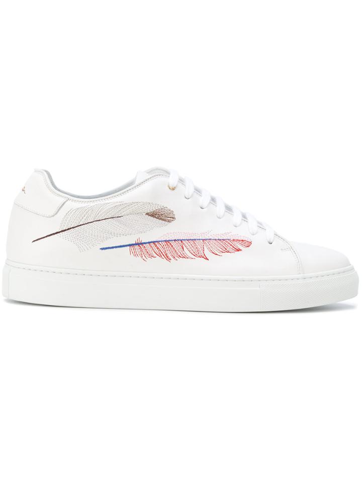 Paul Smith Feather Embroidered Sneakers - White