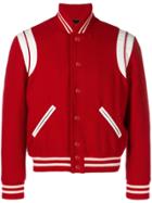 Saint Laurent Teddy Varsity Jacket - Red