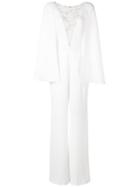 Tadashi Shoji Lace-panelled Cape Jumpsuit - White
