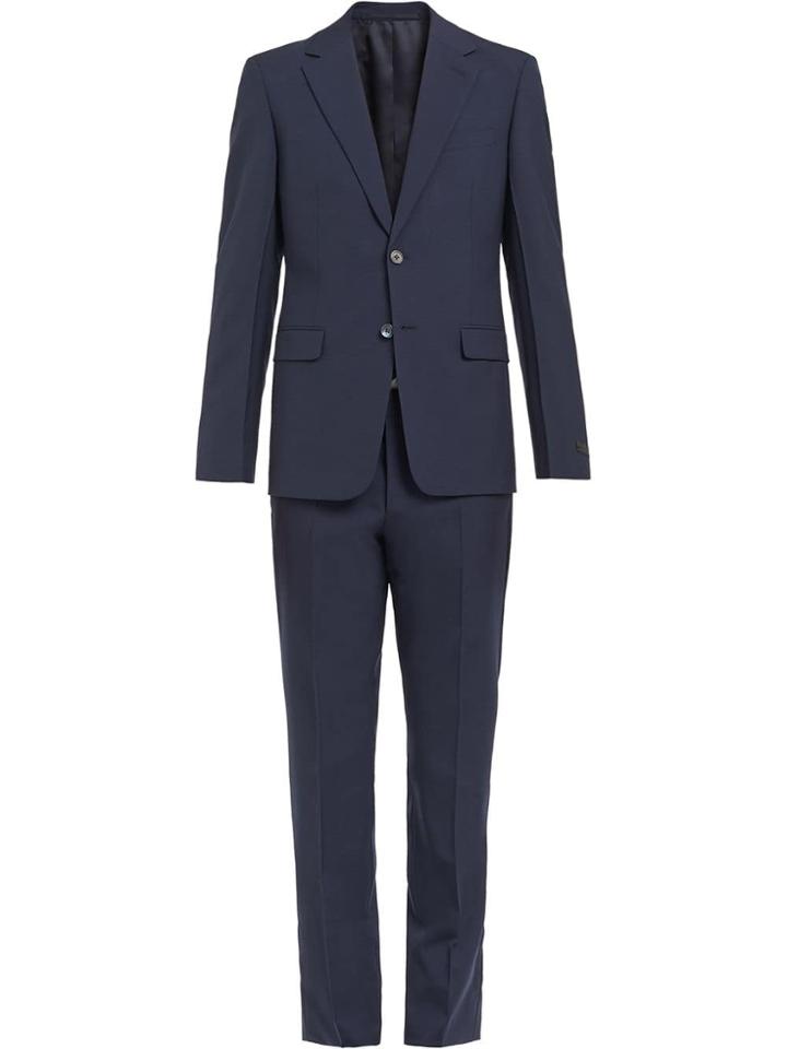Prada Single-breasted Wool Suit - Blue