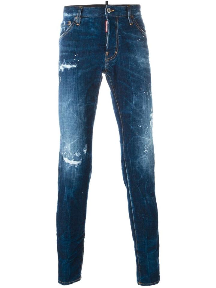 Dsquared2 Cool Guy Jeans, Men's, Size: 54, Blue, Cotton/spandex/elastane/polyester/calf Leather