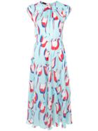 Emporio Armani Abstract Print Midi Dress - Blue
