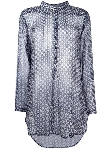 Cloe Cassandro Sheer Longsleeved Cover-up, Women's, Blue, Silk