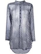 Cloe Cassandro Sheer Longsleeved Cover-up, Women's, Blue, Silk