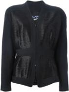 Thierry Mugler Vintage Straw Panel Jacket, Women's, Size: 46, Blue