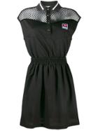 Diesel Mesh Panelled Polo Dress - Black