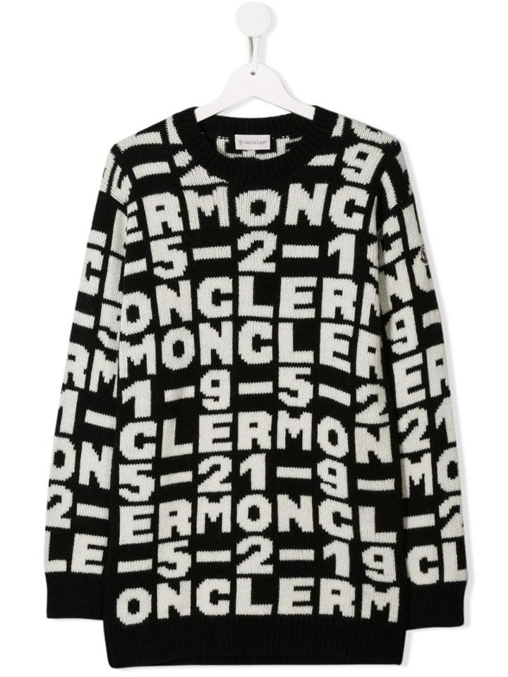 Moncler Kids Logo Print Jumper - Black