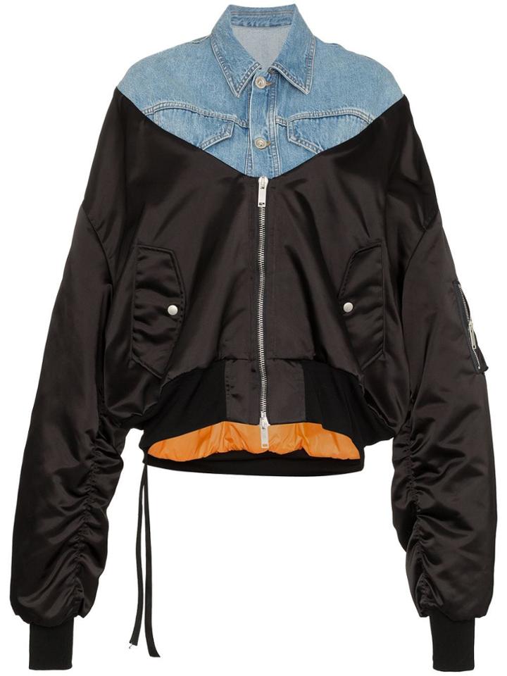 Unravel Project Denim Panelled Bomber Jacket - Unavailable