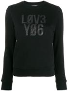 Red Valentino Slogan Print Jumper - Black