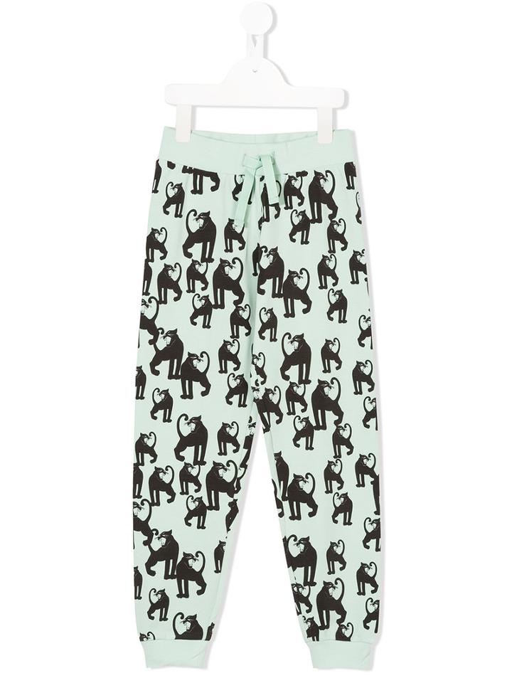 Mini Rodini - Panther Print Trousers - Kids - Organic Cotton/spandex/elastane - 9 Yrs, Green
