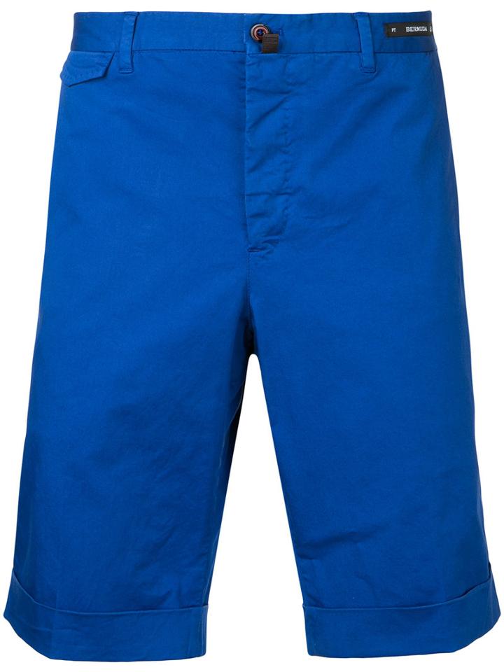 Pt01 - Bermuda Shorts - Men - Cotton/spandex/elastane - 50, Blue, Cotton/spandex/elastane