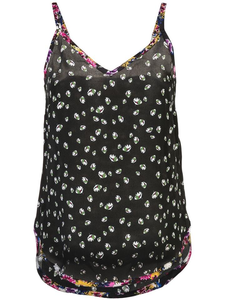 Nicole Miller Floral Print Tank Top - Black