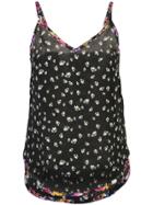 Nicole Miller Floral Print Tank Top - Black