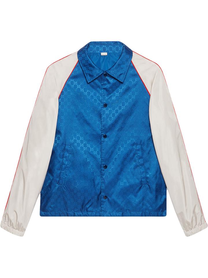 Gucci Gg Jacquard Nylon Jacket - Blue
