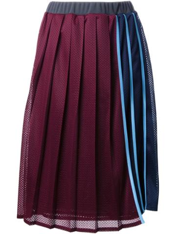 Muveil Pleated Striped Skirt