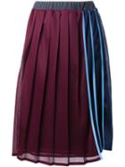 Muveil Pleated Striped Skirt