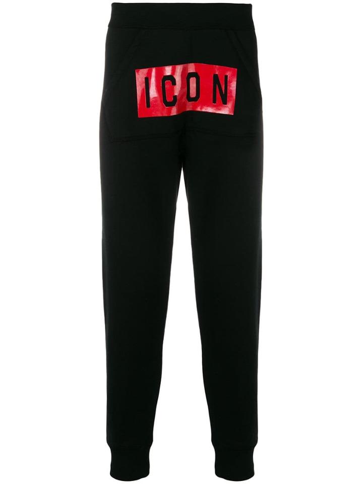 Dsquared2 Icon Print Track Pants - Black