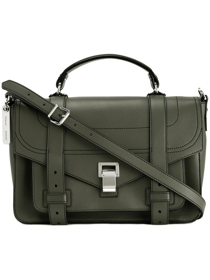 Ps1+ Medium Satchel - Women - Calf Leather - One Size, Green, Calf Leather, Proenza Schouler