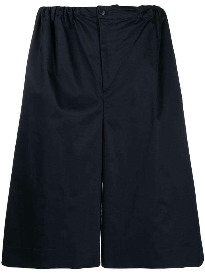 Sartorial Monk Wide Leg Knee Length Shorts - Blue