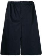 Sartorial Monk Wide Leg Knee Length Shorts - Blue
