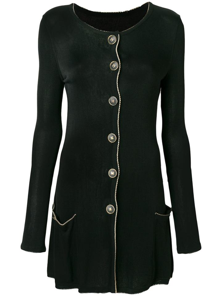 Chanel Vintage Chain Embellished Midi Shirt - Black