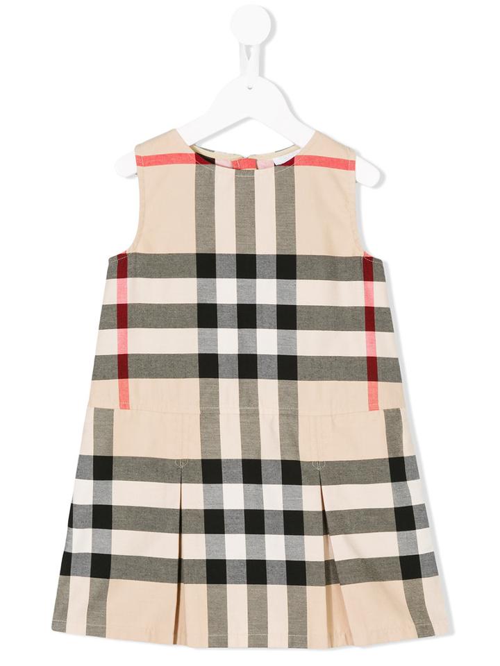 Burberry Kids - Checkered Dress - Kids - Cotton - 9 Mth, Nude/neutrals