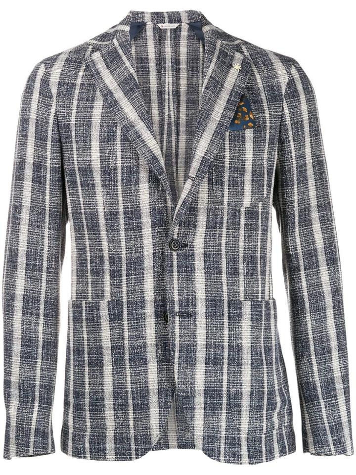 Manuel Ritz Classic Check Blazer - Blue