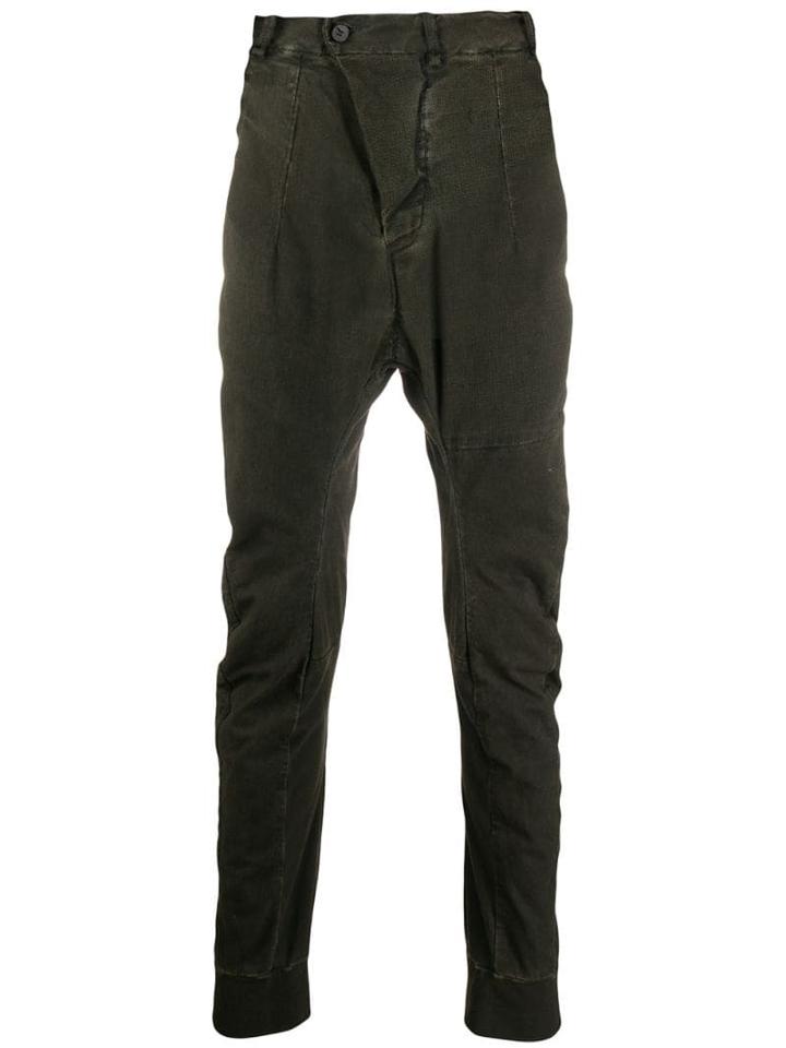 Masnada Slim-fit Drop-crotch Trousers - Green