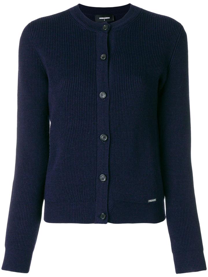 Dsquared2 Ribbed Button Cardigan - Blue