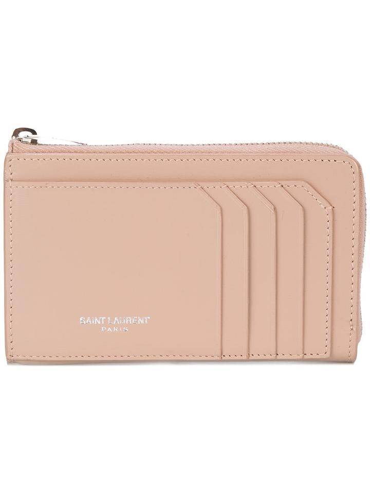 Saint Laurent - 5 Fragments Zip Pouch - Women - Calf Leather - One Size, Pink/purple, Calf Leather