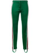 Gucci - Web-trimmed Trousers - Women - Cotton/polyester - Xs, Green, Cotton/polyester