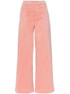 Ganni Ridgewood High Waisted Corduroy Trousers - Pink