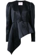Lanvin Asymmetric Blazer, Women's, Size: 42, Black, Silk/acrylic/wool