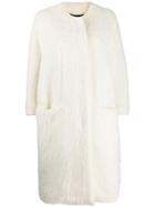 Gianluca Capannolo Shearling Single-breasted Coat - White